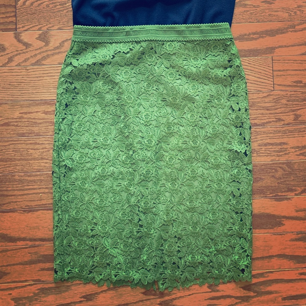 Ann Taylor Floral Lace Pencil Skirt